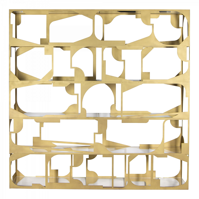 Стеллаж Golden Kaleidoscope матовое золото Прозрачное Стекло Стеллаж Golden Kaleidoscope матовое золото Прозрачное Стекло в Липецке | Loft Concept