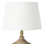 Настольная лампа деревянная с белым абажуром Wooden Table Lamp варинант исполнения - 5 | Loft Concept в Липецке