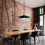 Подвесной светильник с плафоном в форме плоского купола и белой шарообразной лампой Eurofase варинант исполнения - 8 | Loft Concept в Липецке