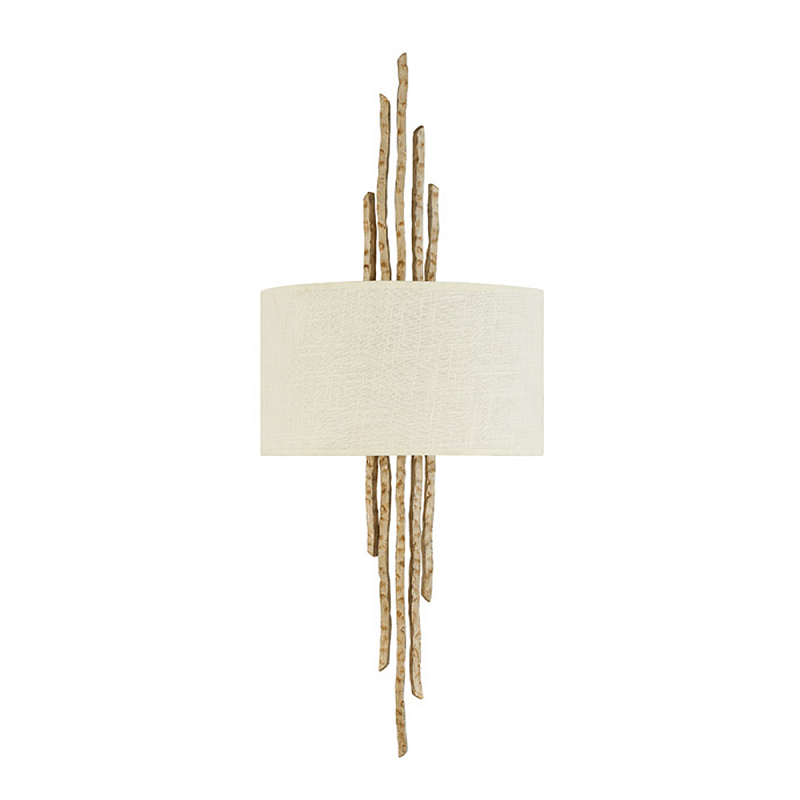 Бра с белым абажуром и элементами в виде натуральных веток Hinkley Золотой Бронза Белый Бежевый в Липецке | Loft Concept 