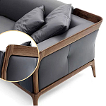 Кресло большое c каркасом из массива дерева Walnut Armchair варинант исполнения - 2 | Loft Concept в Липецке