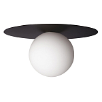 Потолочный светильник с белым шарообразным плафоном и черным круглым основанием Matisse варинант исполнения - 2 | Loft Concept в Липецке