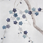 Обои ручная роспись Plum Blossom Inky Hokusai on Sterling Silver gilded silk варинант исполнения - 3 | Loft Concept в Липецке