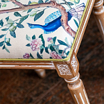 Банкетка одноместная из массива бука с цветочным принтом Beige Chinoiserie Garden Banquette варинант исполнения - 2 | Loft Concept в Липецке