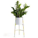 Кашпо из металла и латуни Elegance Elevated Planters белое варинант исполнения - 2 | Loft Concept в Липецке