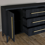 Буфет Primo с тремя ящиками и двумя фасадами Черный дуб варинант исполнения - 5 | Loft Concept в Липецке