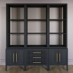 Модульный стеллаж Primo из трех составных элементов Черный дуб варинант исполнения - 2 | Loft Concept в Липецке