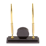 Часы настольные с двумя ручками из натурального камня Stone Clock варинант исполнения - 3 | Loft Concept в Липецке