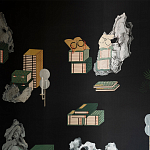 Обои ручная роспись The Art of Learning and Steps for the Flowers by Teo Yang Original colourway on Pitch dyed silk варинант исполнения - 1 | Loft Concept в Липецке