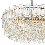 Круглая многоярусная люстра с хрустальным декором Cascade Waterfall Chandelier 18 варинант исполнения - 3 | Loft Concept в Липецке
