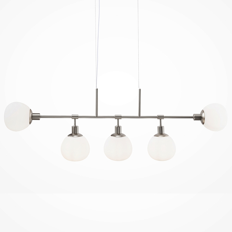 Люстра Tiepolo Ball Chandelier Nickel 5 Никель Белый в Липецке | Loft Concept 