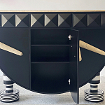 Дизайнерский комод полукруглый черный с 3-мя фактурным ящиками Occasion варинант исполнения - 4 | Loft Concept в Липецке