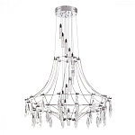 Люстра подвесная из металла с хрустальными прозрачными подвесками Quasar 81 варинант исполнения - 8 | Loft Concept в Липецке