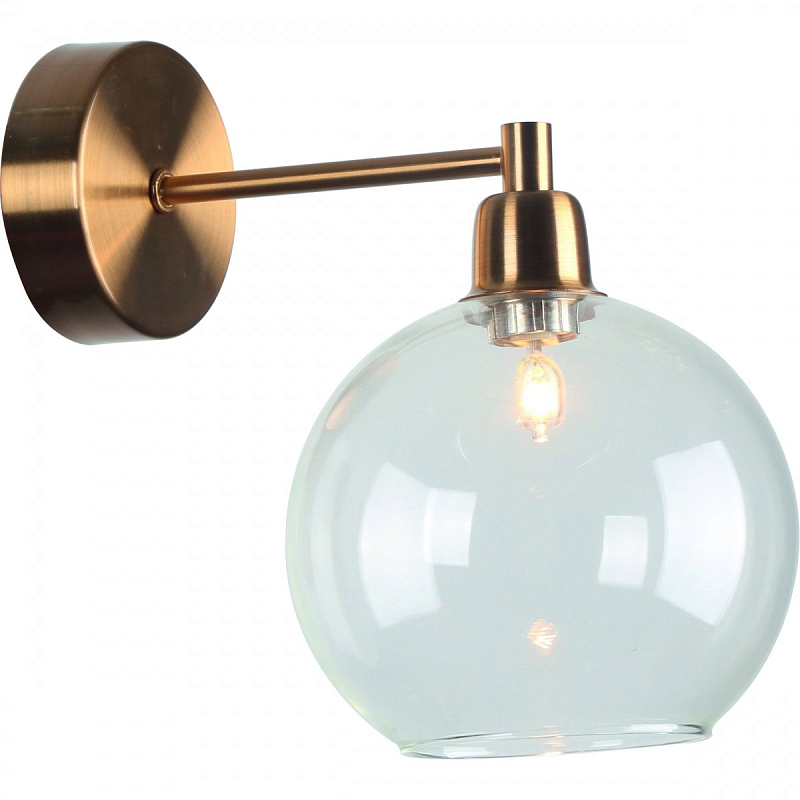 Бра Clear Glass Sphere Cloche Gold Бронза в Липецке | Loft Concept 
