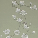 Обои ручная роспись Magnolia Canopy Colourway SC-287 on Aquamarine slub silk варинант исполнения - 1 | Loft Concept в Липецке
