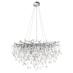 Люстра подвесная с прозрачными стеклянными подвесками в форме капель Диаметр 80 см Droplet Chandelier варинант исполнения - 2 | Loft Concept в Липецке