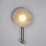 Бра круглое с каменным основанием и плафоном из стекла в форме шара Shaw Marble Lighting варинант исполнения - 5 | Loft Concept в Липецке