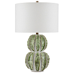 Настольная лампа с фактурным основанием с сочетании белого и зеленого цветов Festoon варинант исполнения - 3 | Loft Concept в Липецке