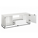 ТВ-тумба белая с  2-мя дверцами и ящиком Strict Lines варинант исполнения - 3 | Loft Concept в Липецке