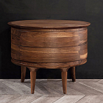 Прикроватный столик из дерева с 2-мя ящиками Moon Walnut Furniture варинант исполнения - 8 | Loft Concept в Липецке