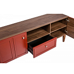 ТВ-тумба красная из массива бука с 2-мя дверками и ящиком Wenge Light варинант исполнения - 5 | Loft Concept в Липецке