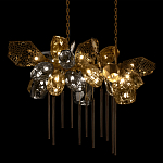 Люстра подвесная с 22-мя гранёными стеклянными плафонами с вертикальными подвесками Gilded Mirage  варинант исполнения - 4 | Loft Concept в Липецке