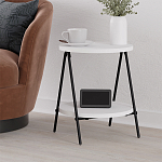 Стол приставной с 2-мя круглыми белыми столешницами ESSEL SIDE TABLE WHITE варинант исполнения - 5 | Loft Concept в Липецке