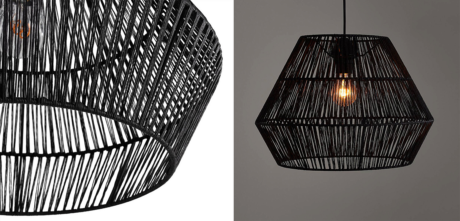Подвесной светильник Signe Wicker Hemp Black Подвесной светильник Signe Wicker Hemp Black - Loft-Concept в Липецке