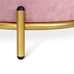 Банкетка круглая пыльно-розовый велюр на 4-х металлических ножках золотого цвета SANJAY варинант исполнения - 2 | Loft Concept в Липецке