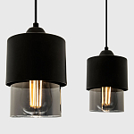 Подвесной светильник с 2-мя плафонами из дымчатого стекла Volta Flos Duo Hanging Lamp варинант исполнения - 3 | Loft Concept в Липецке