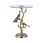 Столик с круглой стеклянной столешницей и корпусом в виде двух павлинов на ветке Table Two Peacocks варинант исполнения - 2 | Loft Concept в Липецке