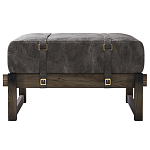 Пуф Duncan винтажная черная кожа  варинант исполнения - 1 | Loft Concept в Липецке