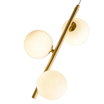 Подвесной светильник бронзового цвета с 3-мя белыми стеклянными шарообразными плафонами Bubble Chandelier варинант исполнения - 2 | Loft Concept в Липецке