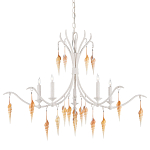 Люстра белая фактурная с подвесками из ракушек Study of Grace варинант исполнения - 2 | Loft Concept в Липецке