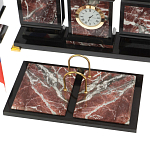 Настольный письменный набор из креноида и змеевика на бронзовых ножках Marble Accessory варинант исполнения - 3 | Loft Concept в Липецке