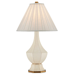 Настольная лампа с фактурным конусовидным абажуром и кожаным каркасом Malifis варинант исполнения - 3 | Loft Concept в Липецке