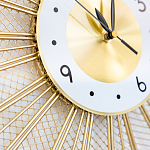 Часы настенные из металла в виде солнца с белым циферблатом Mirror Tower Clock варинант исполнения - 3 | Loft Concept в Липецке