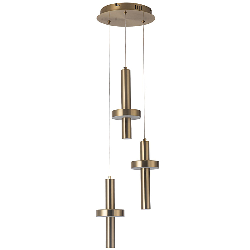 Каскадный светильник с 3-мя плафонами Flos Brass Metal Acrylic Trio Hanging Lamp Латунь Каскадный светильник с 3-мя плафонами Flos Brass Metal Acrylic Trio Hanging Lamp Латунь в Липецке | Loft Concept