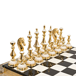 Шахматы из бронзы и натуральных камней Долерит и Мрамор с гравировкой Decorative Thematic Chess варинант исполнения - 2 | Loft Concept в Липецке