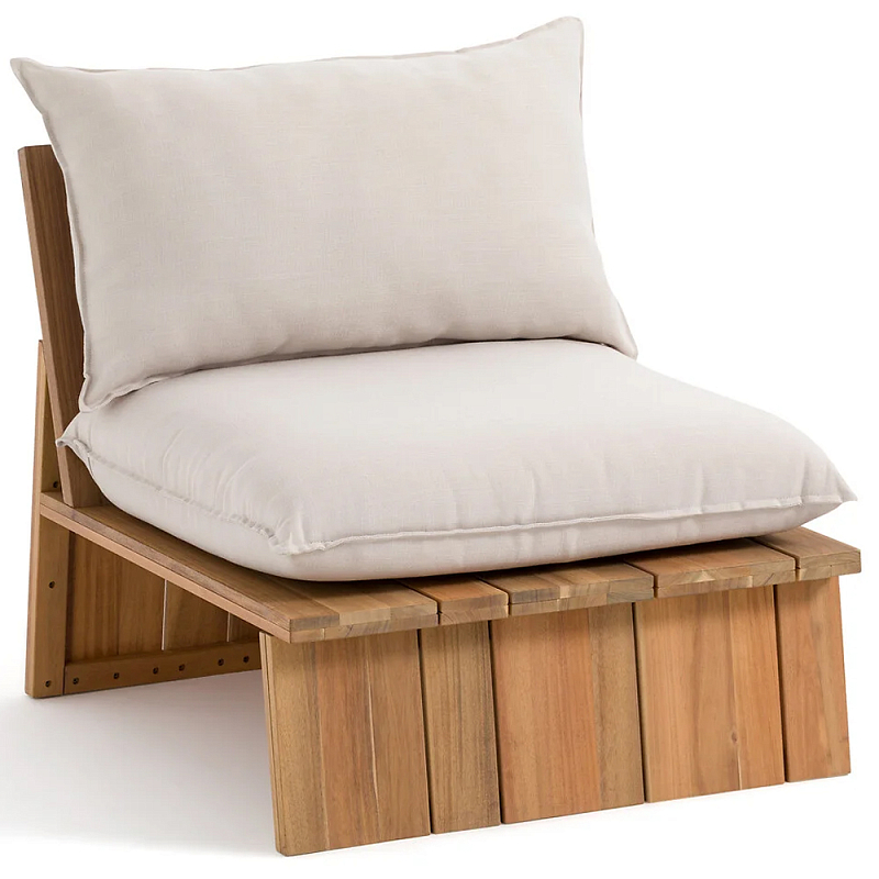 Уличное кресло из массива акации Trivett Wooden Chair Коричневый Молочный в Липецке | Loft Concept 