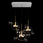 Люстра подвесная 3 лампы с прозрачными стеклянными шарами и золотыми деталями Giopato & Coombes варинант исполнения - 2 | Loft Concept в Липецке
