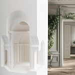 Встраиваемый в стену гипсовый светильник под покраску с арками и рельефными колоннами Antiquity Athena варинант исполнения - 10 | Loft Concept в Липецке