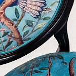 Стул из массива бука бирюзовый с изображением птиц в саду Turquoise Chinoiserie Blue Bird Chair варинант исполнения - 2 | Loft Concept в Липецке