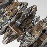 Люстра подвесная круглая с овальными подвесками из стекла дымчатого цвета Harlow Crystal Round варинант исполнения - 3 | Loft Concept в Липецке