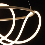 Люстра подвесная круглая золотого цвета с белыми изогнутыми световыми линиями Luke Lampco Tracer Lamp варинант исполнения - 5 | Loft Concept в Липецке