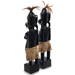 Комплект из 2-х деревянных статуэток Asmat Statuettes Black варинант исполнения - 5 | Loft Concept в Липецке