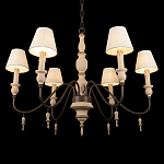 Люстра на металлическом основании с 6-ю белыми тканевыми абажурами Terrain варинант исполнения - 8 | Loft Concept в Липецке