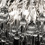 Люстра подвесная с прозрачными стеклянными подвесками в форме капель Диаметр 100 см Droplet Chandelier варинант исполнения - 20 | Loft Concept в Липецке