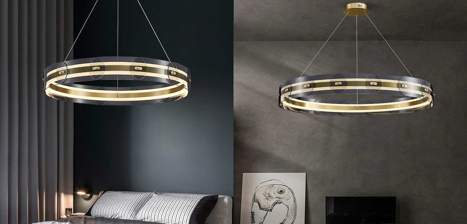 Люстра Gold ring horizontal chandelier Люстра Gold ring horizontal chandelier - Loft-Concept в Липецке