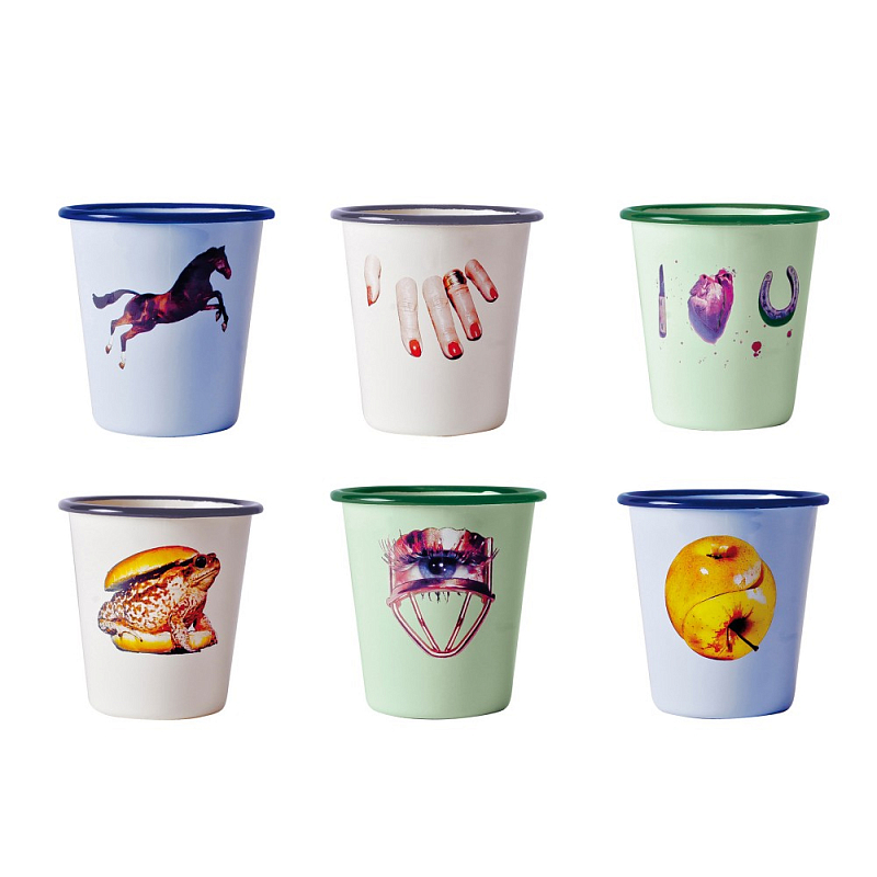Набор стаканов Seletti Enamel set of 6 Мульти Набор стаканов Seletti Enamel set of 6 Мульти в Липецке | Loft Concept